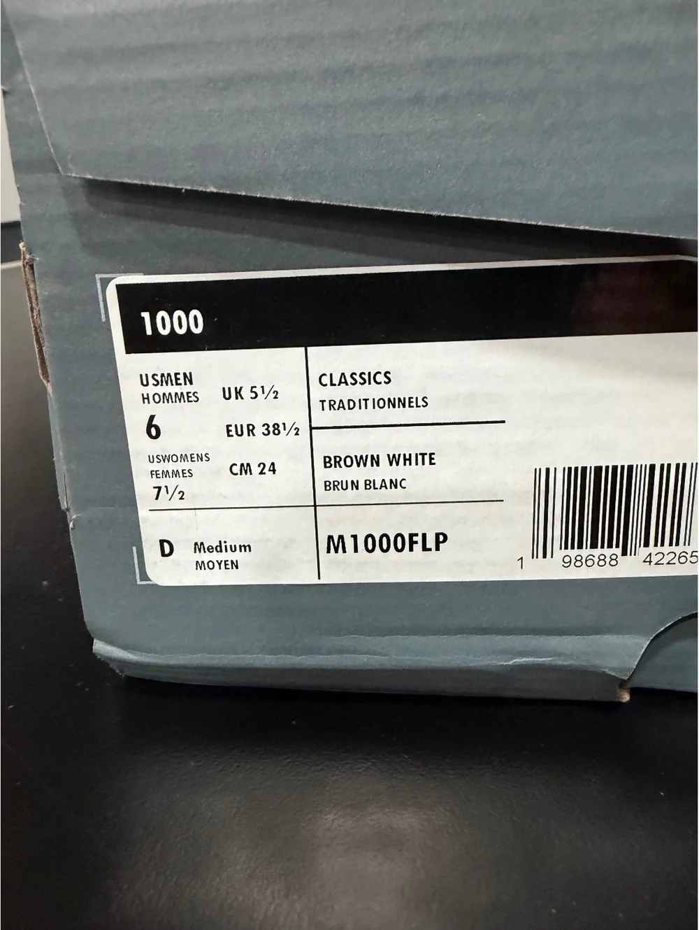 Size 7.5 - New Balance Women’s 1000 “White Gold Pink”